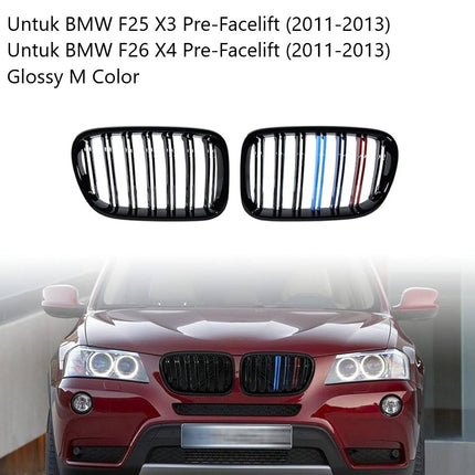 BMW Grill Kidney Grille Hidung Double Slat Carbon M Color F25 X3 X4