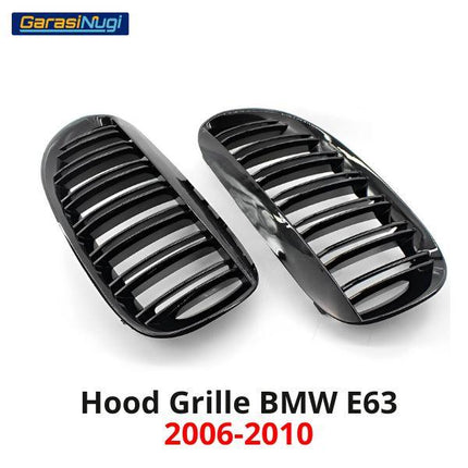 Hood Grille BMW E63 Coupe Kidney Hidung Double Slat Glossy Black 630
