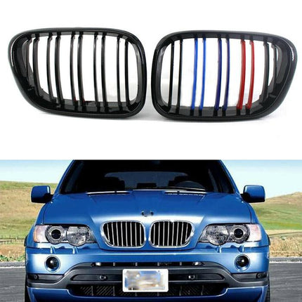BMW Kidney Grille Hidung Kap Glossy Carbon Double Slat M Color E53 X5