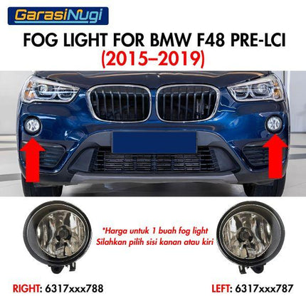 Fog Lights For BMW F48 Pre-LCI Cover Lampu Kabut Depan X1 X2 X3