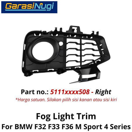 Fog Trim For BMW F32 F33 F36 M Sport Cover Lampu Kabut Bracket 420