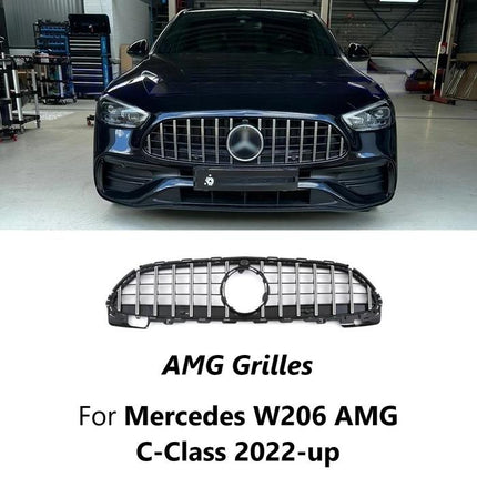 Mercedes W206 AMG Grill Hidung Chrome Grille GTR Diamonds Mercy C300