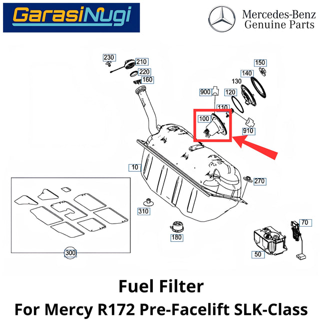Fuel Filter Mercy R172 Pre-Facelift Saringan Bahan Bakar Tangki Mercedes SLK
