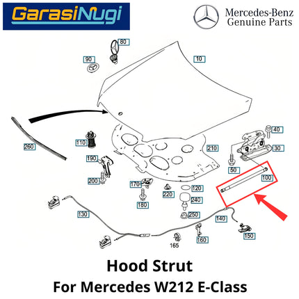 Hood Struts Mercy W212 Shock Per Kap Mesin Original Mercedes E250
