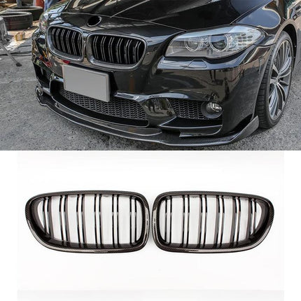 BMW Grill Black Carbon Kidney Grille Hidung Kap Double Slat F10 520i