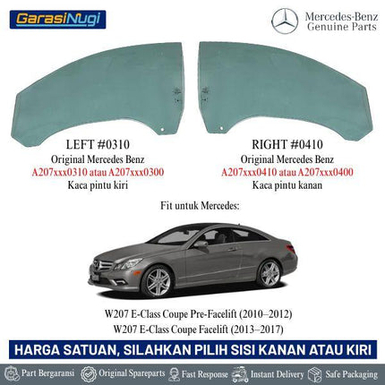 Glass Pane Mercy W207 Coupe Jendela Samping Pintu Kaca Depan E250