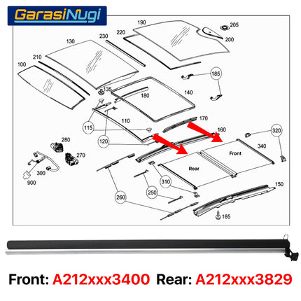 Roller Blind Mercedes W212 Sunroof Curtain Assembly Tirai Penutup E200