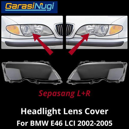 Mika Headlight For BMW E46 LCI Lens Kaca Cover Lampu Depan 318 325