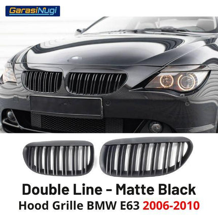 Hood Grille BMW E63 Coupe Kidney Hidung Double Slat Glossy Black 630