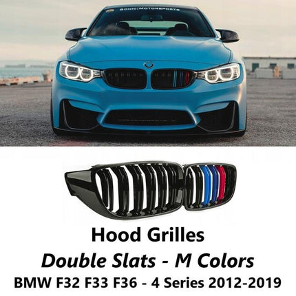 BMW F32 Grill Kidney Grille Hidung Double Slat Glossy Black Carbon 420