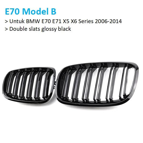 BMW Kidney Grille Hidung Kap Carbon Double Slat M Color E70 E71 X5 X6