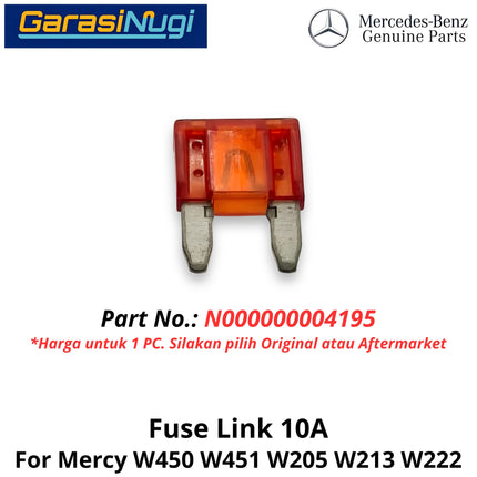 10A Mini Blade Fuse Link For Smart Fortwo W451 W205 W213 W222 Sekring 10 Ampere N000000004195