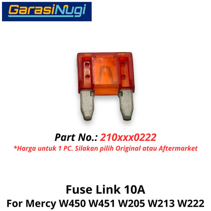 10A Mini Blade Fuse Link For Smart Fortwo W451 W205 W213 W222 Sekring 10 Ampere N000000004195