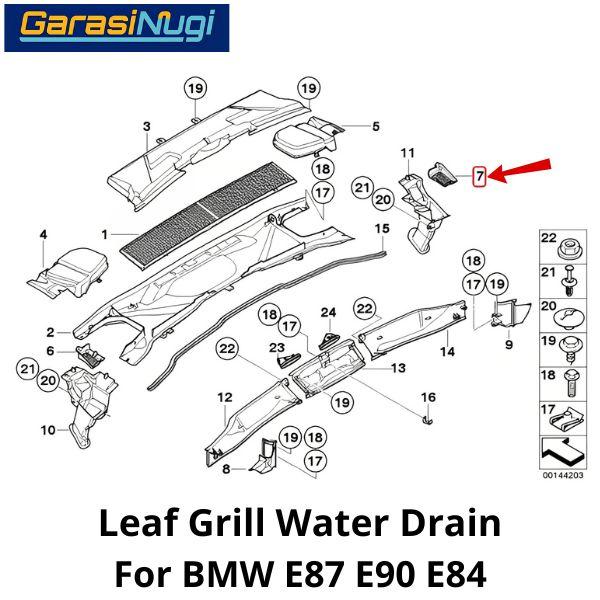 Leaf Grill For BMW E90 E87 E84 Water Drain Grill Talang Air Hood X1