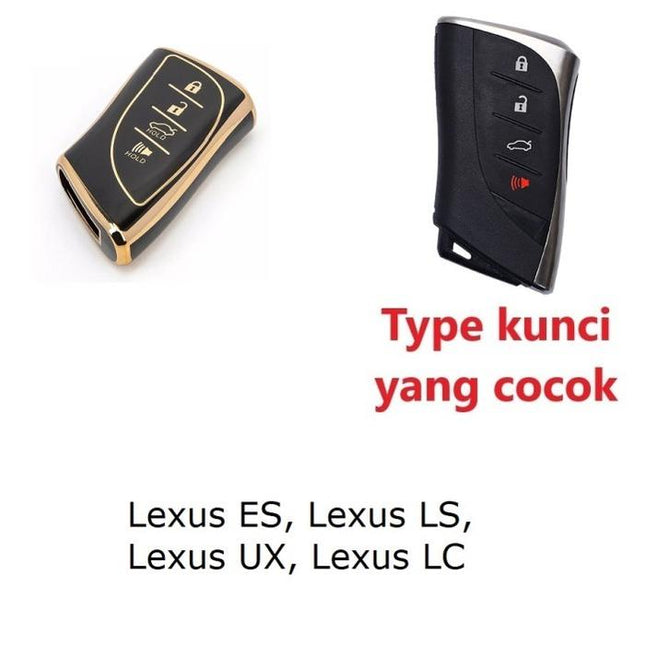 Lexus ES LS UX LC Aluminium Metal Key Case Sarung Kunci 3 4 Tombol