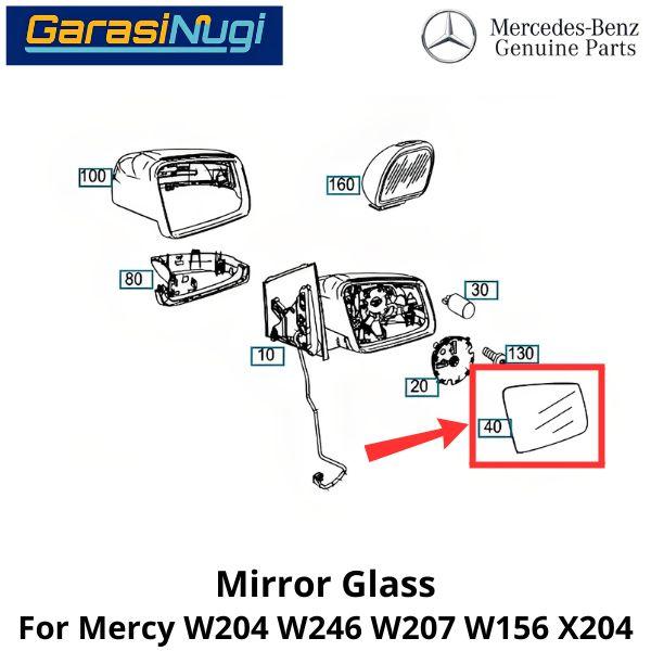 Mirror Glass Mercy W246 W204 X204 W156 Cermin Kaca Spion Depan A200 GLK