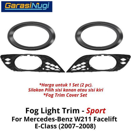 Fog Trim Mercy W211 FL Elegance Cover Chrome Lampu Kabut Bracket E350