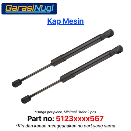 Strut Mini Cooper F56 Shock Trunk Rear Kap Bagasi Belakang Kap Mesin