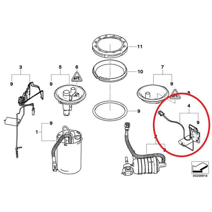 Fuel Level Sensor Left For BMW E83 Isi Sisa Volume Tinggi Bensin Solar Tanki Kiri 16146766165 X3