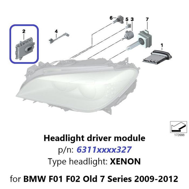 Headlight Driver Module For BMW F01 F02 Ballast 63117354974 Lampu 735