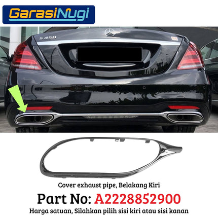 Chrome Stripe W222 Facelift Garnish Moulding Bemper Depan Belakang S450