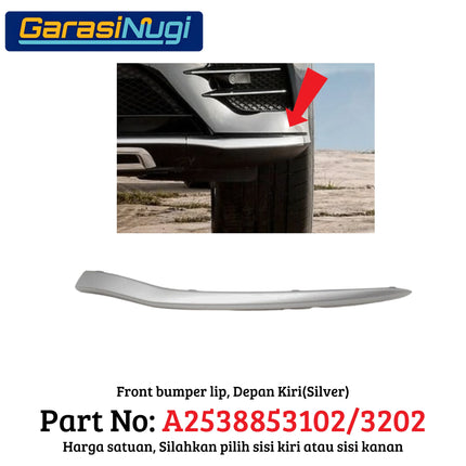 Lower Bumper Mercy W253 Lip Chrome Trim Strip Molding Bumper Depan Bawah GLC