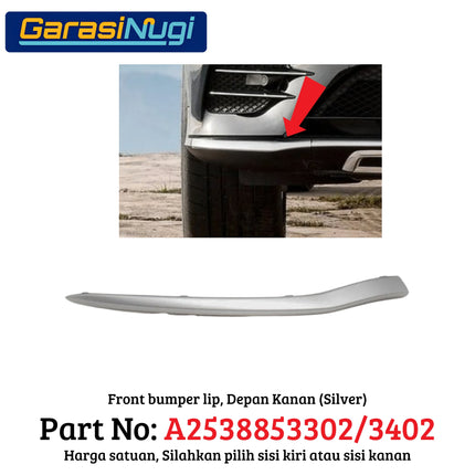 Lower Bumper Mercy W253 Lip Chrome Trim Strip Molding Bumper Depan Bawah GLC