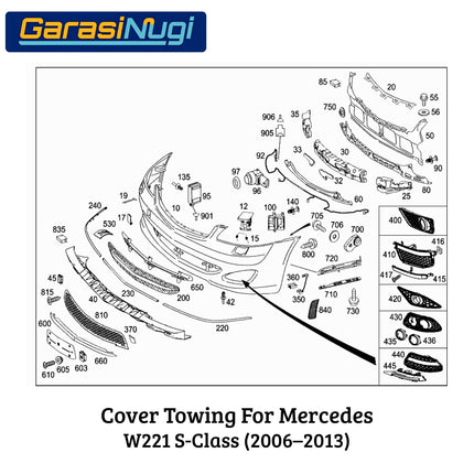 Lubang Towing For Mercy W221 Bumper Tow Derek Mercedes S300 S350 2006 - 2013