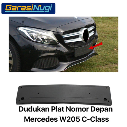 License Plate Holder Mercy W205 Pre-FL Dudukan Plat Nomor Depan Mercedes C200 C250