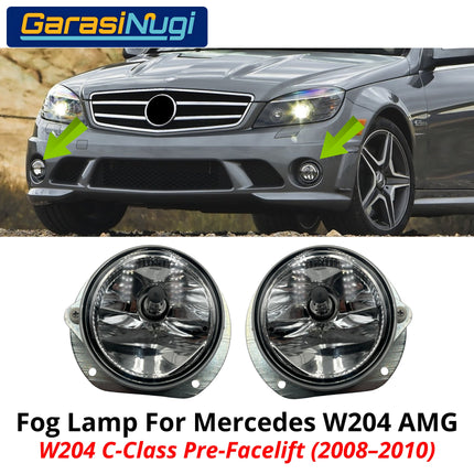 Fog Lights Mercy W204 Pre-LCI AMG C63 Halogen Lampu Kabut Garis Bumper Depan C300