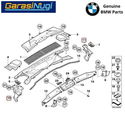Water Drain For BMW E90 E87 E84 Talang Air Mesin Hood 120 320 X1