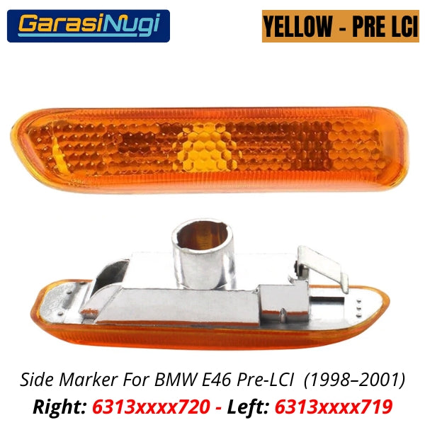 BMW E46 Side Marker Lights Lampu Sein Samping Turn Signal 312 320