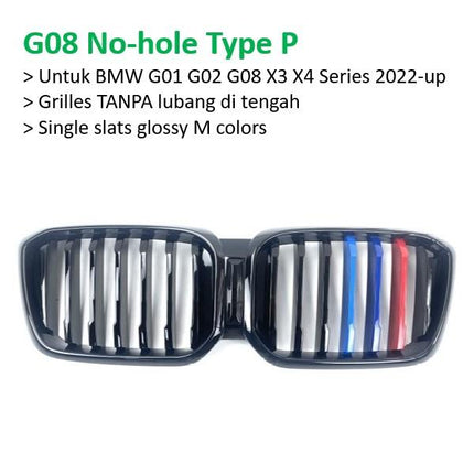 BMW Kidney Grille Hidung Kap Double Diamond Slat M Color G01 G08 X3 X4