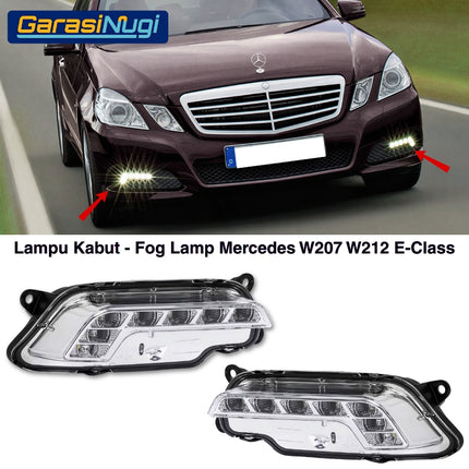 Fog Lights Lampu Kabut Bumper LED DRL Mercedes W212 W207 E350 E550