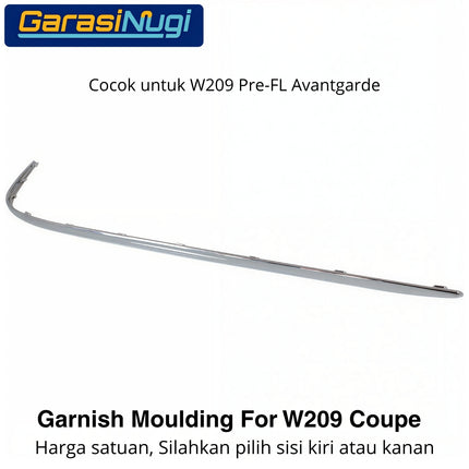Chrome Stripe Mercy W209 Pre-FL Garnish Moulding Bumper Depan CLK200