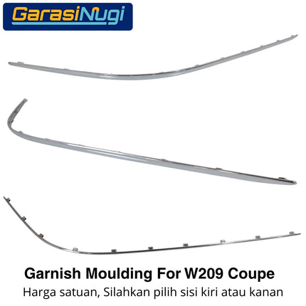 Chrome Stripe Mercy W209 Pre-FL Garnish Moulding Bumper Depan CLK200
