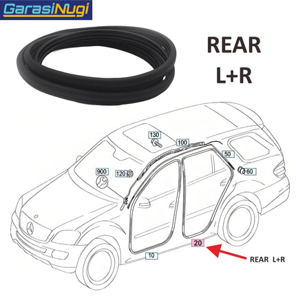 Edge Protection For Mercedes W164 Facelift Karet Pintu Door Seal ML