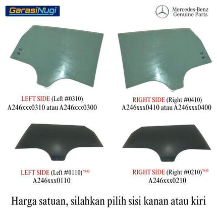 Glass Pane Mercy W246 Jendela Samping Pintu Belakang Window Glass B200