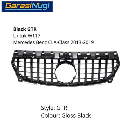 Grille Mercedes W117 Mercy CLA Grill Hidung Chrome GTR AMG 2013-2019