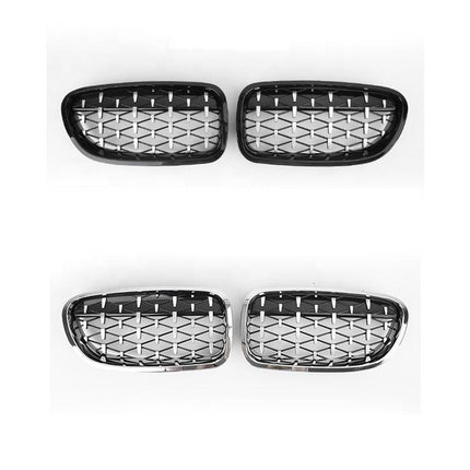 BMW Grill Kidney Grille Hidung Glossy Chrome Diamond Slat F30 320i