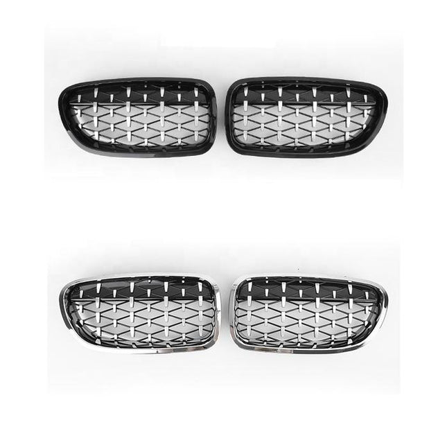 BMW Grill Kidney Grille Hidung Glossy Chrome Diamond Slat F30 320i