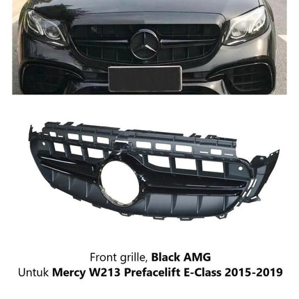 Mercedes W213 Mercy E Class Hidung Grille Diamond GTR AMG 2016-2020