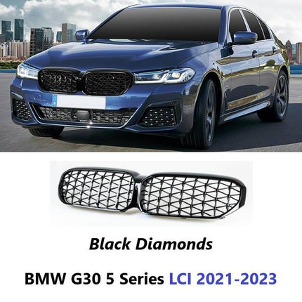 Kidney Grille For BMW G30 LCI Grill Glossy Diamond Slat Cerium Chrome 530