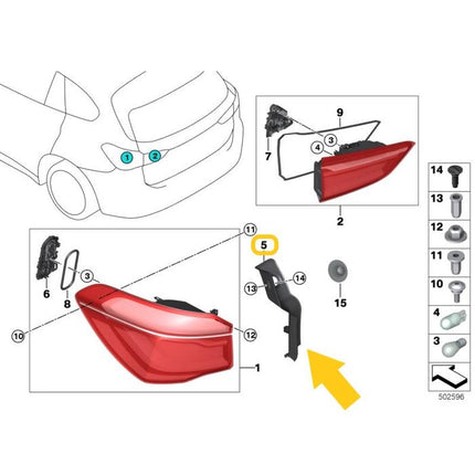 Tail Light Cover For BMW F48 Talang Air Tutup Lampu Rem X1 2014 - 2019