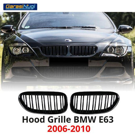 Hood Grille BMW E63 Coupe Kidney Hidung Double Slat Glossy Black 630