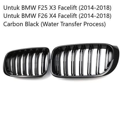 BMW Grill Kidney Grille Hidung Double Slat Carbon M Color F25 X3 X4