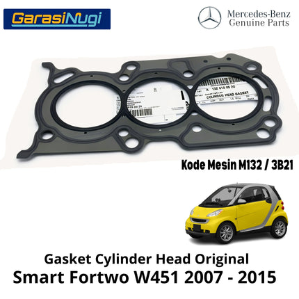 Gasket Cylinder Head Mesin M132 Smart Fortwo W451 Paking Kepala Silinder Original 1320160020 2005 - 2017