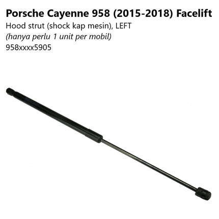 Porsche Cayenne E2 958 Hood Strut Shock Mesin Bagasi Depan Belakang