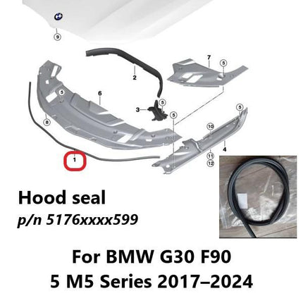 Hood Seal For BMW G30 F90 Karet Lis Kap Mesin 520 528 M5