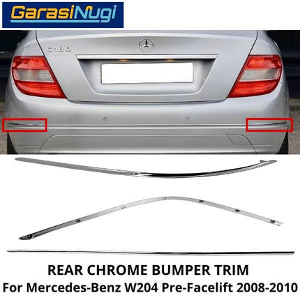 Rear Chrome Mercy W204 Pre-FL Bumper Trim Moulding Belakang C180
